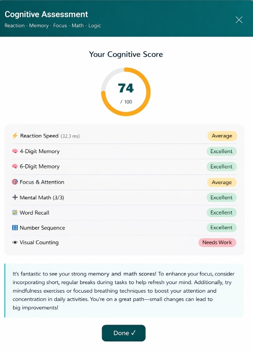 cognitive brain test