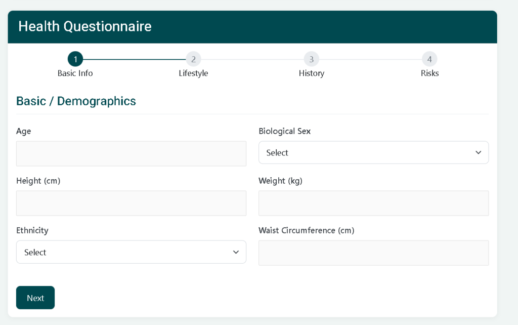 health questionnaire