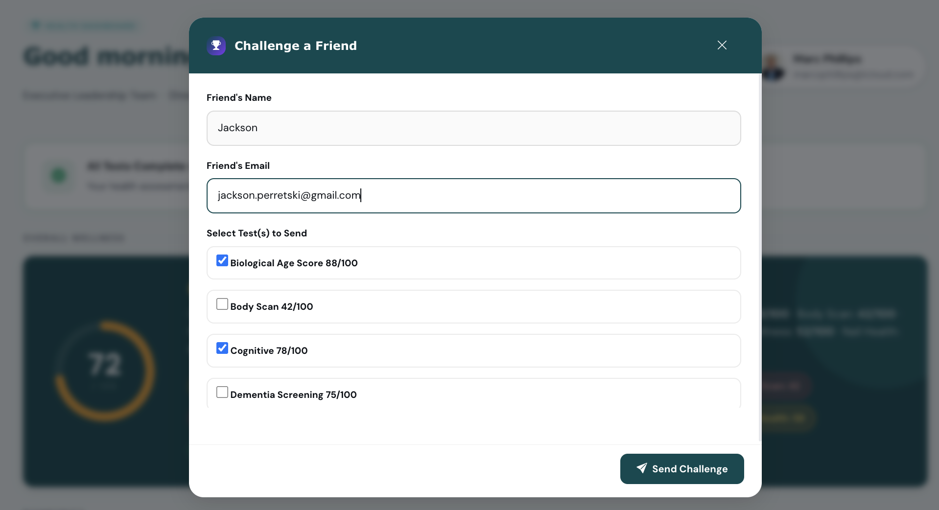 biomarks challenge a friend