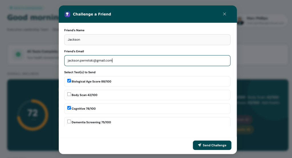Can You Beat My Biomarks Health Score? biomarks challenge a friend