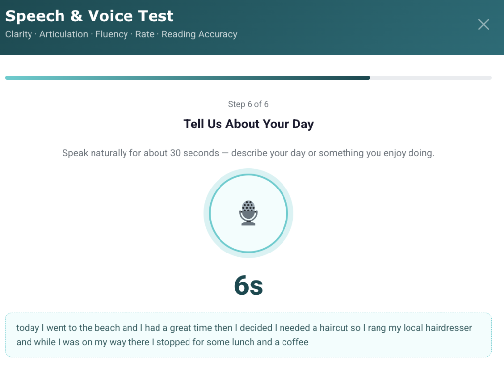 speech voice tests biomarksai