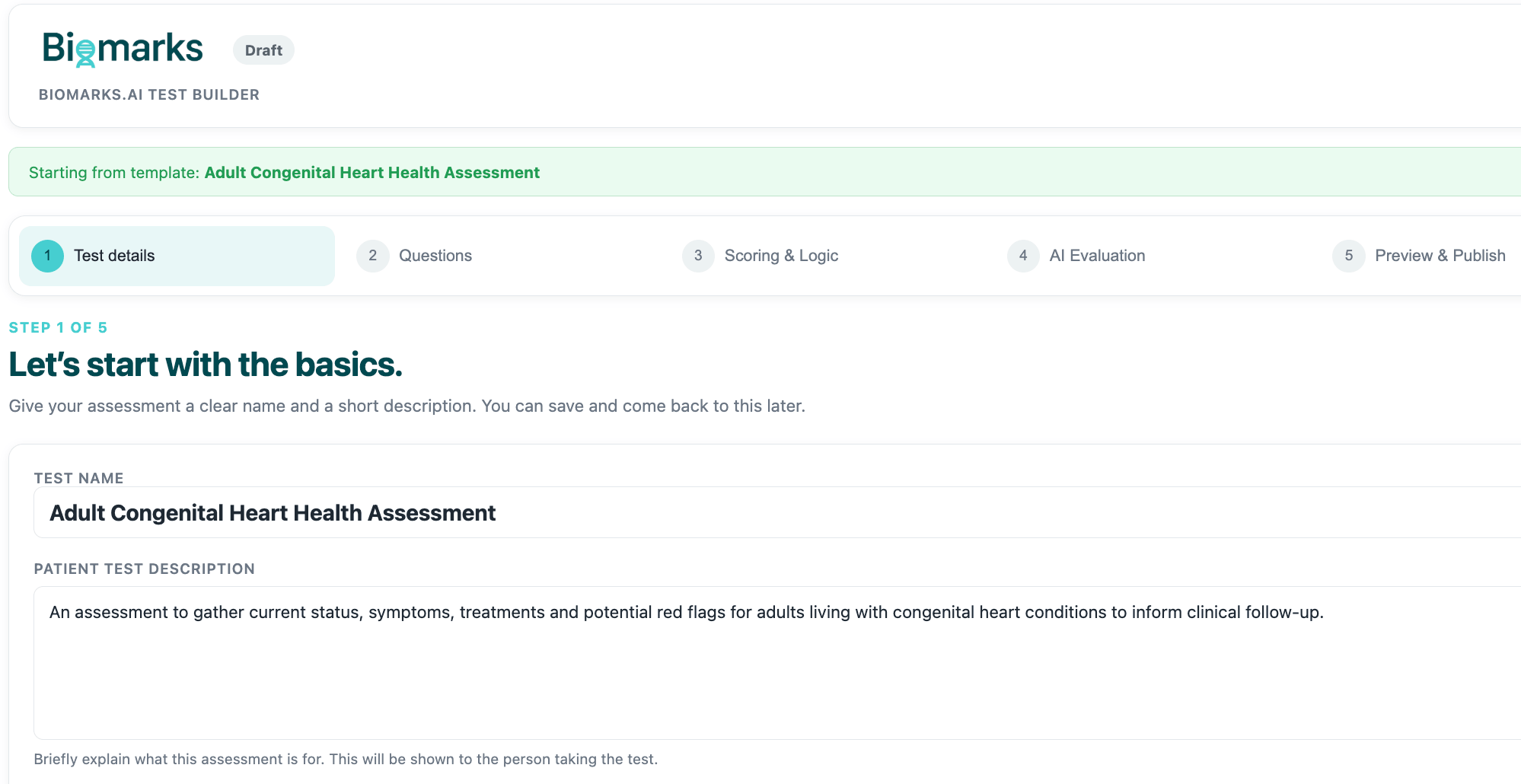 biomarks ai choose assessment step1